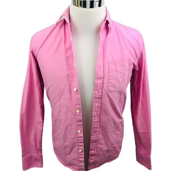 Gap x David Hart Button Front Shirt Men's XS Pink Collared Pocket Long Sleeved - Picture 1 of 6